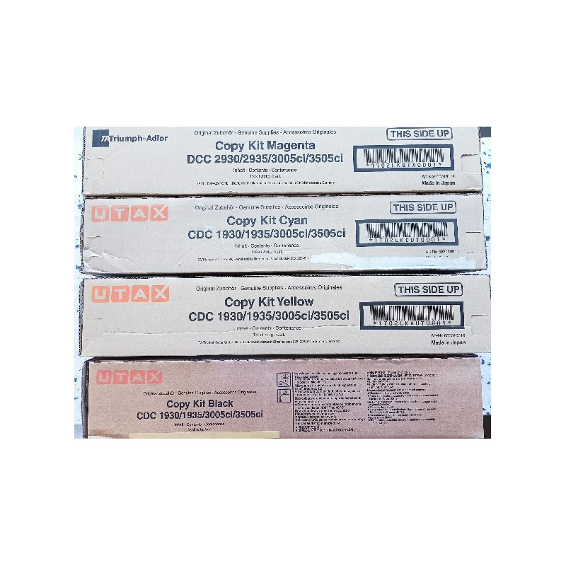 KIT 4 TONER ORIGINALE UTAX 3505 - TRIUMPH ADLER 3505 CI CIANO/MAGENTA/GIALLO/ NERO