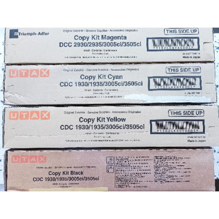 KIT 4 TONER ORIGINALE UTAX CDC 1935 - TRIUMPH ADLER DCC 2935 CIANO/MAGENTA/GIALLO/ NERO